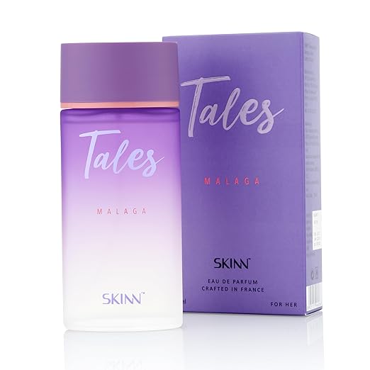 Skinn By Titan | Tales Malaga Perfume - 100 Ml | Perfume For Woman | Gift for Women | Premium Fragrance | Grooming Essentials | Long Lasting Smell for Women | Fresh & Vanilla | Eau De Parfum