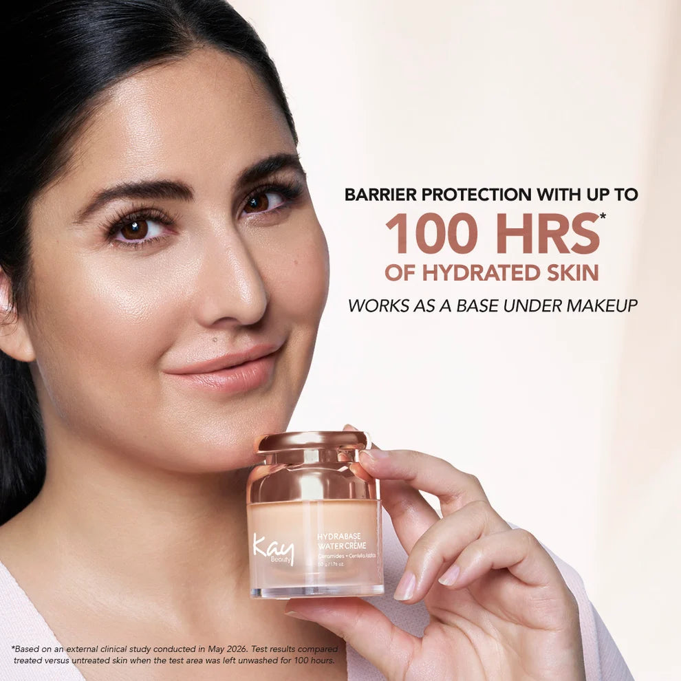 Kay Beauty HydraBase Water Gel Creme 100 Hr Moisturiser - Strengthens Barrier with Ceramides & CICA
