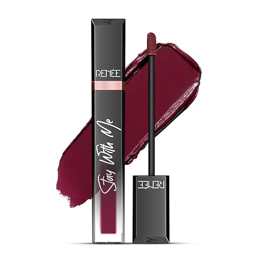 RENEE Stay With Me Matte Transferproof Liquid Lipstick| Waterproof & Smudge-proof | Bold Pigment, Lightweight & Long-lasting | With Hyaluronic Acid & Vitamin E | 6 ml