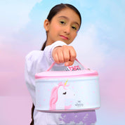 Whimsy Beauty Organic & Safe Unicorn Travel Makeup Kit | Safe, Non-Toxic Beauty Set for Girls, Preteens & Teens | Lip Balm, Lip & Cheek Tint, Lip Gloss, Eye Glitter, Nail Polish & Brushes