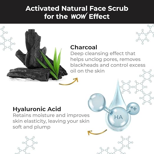WOW Skin Science Charcoal & Hyaluronic Acid Detox Face Scrub