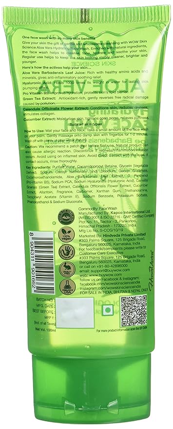 WOW Skin Science Hydrating Aloe Vera Face Wash