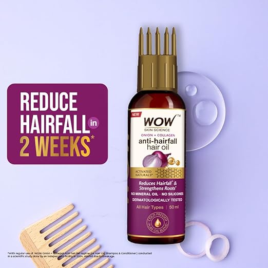 WOW Onion Black Seed Hair Oil - Controls Hair Fall - No Mineral Oil & Silicones
