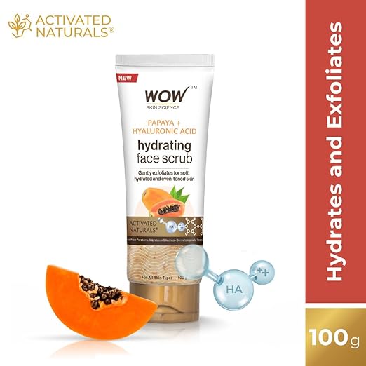 WOW Skin Science Papaya and Hyaluronic Acid Hydrating Face Scrub