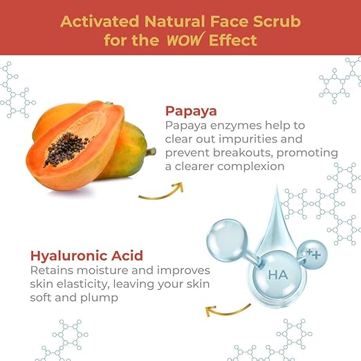 WOW Skin Science Papaya and Hyaluronic Acid Hydrating Face Scrub