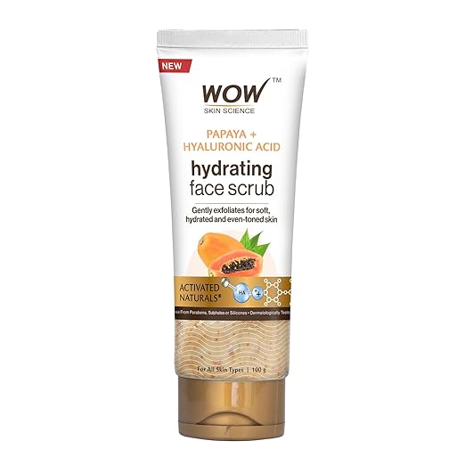 WOW Skin Science Papaya and Hyaluronic Acid Hydrating Face Scrub