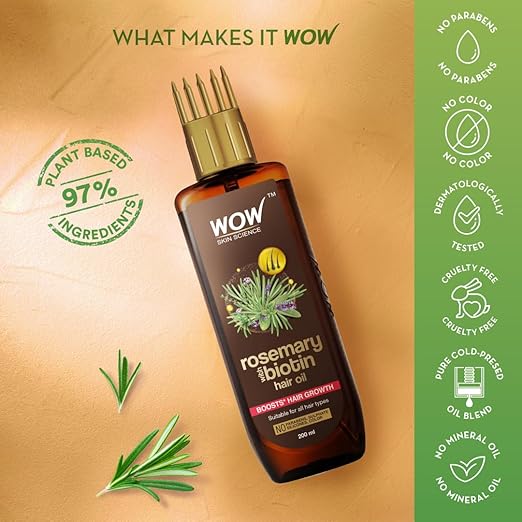 WOW Skin Science Rosemary with Biotin Hair Growth Oil
