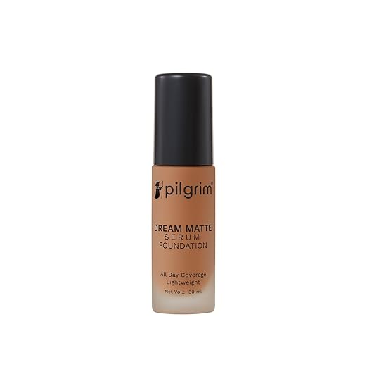 Pilgrim Medium Golden Beige Serum Liquid Foundation, Matte & Poreless,30 ml | Foundation for face make up infused | Water-Resistant,All Day Coverage|All Skin Types