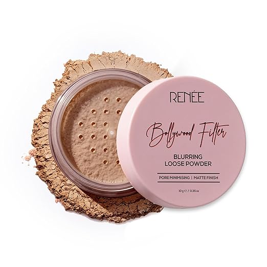 RENEE Bollywood Filter Pore Blurring Loose Powder For Face - Natural Beige|Matte Finish, Sets Makeup, Blurs Pores, Controls Shine | For All Skin Types | 10g