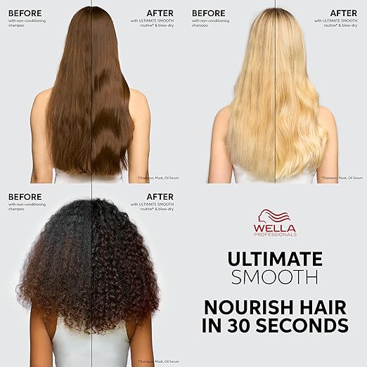 Wella Professionals ULTIMATE SMOOTH Miracle Oil Serum for Dry, Dull & Frizzy Hair | Nourishes, Smooths & Adds a Silky Shine | With Squalane & Omega 9 | Heat Protectant | Color Safe