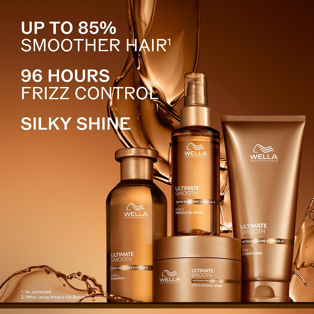 Wella Professionals Ultimate Smooth Conditioner with Squalane and Omega-9 for dry, dull, & frizzy hair | 200ml