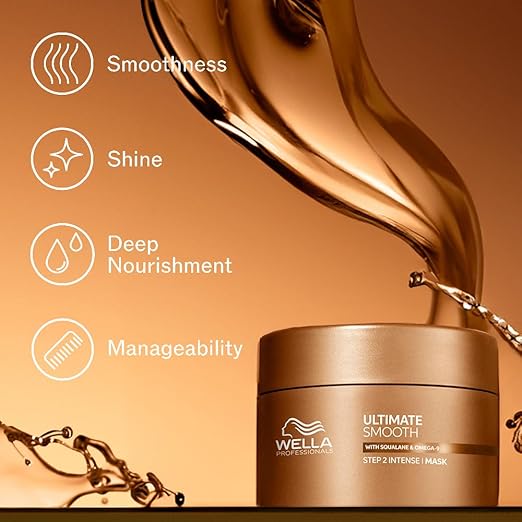 Wella Professionals Ultimate Smooth Mask with Squalane and Omega-9 for dry, dull & frizzy hair | 150 ml