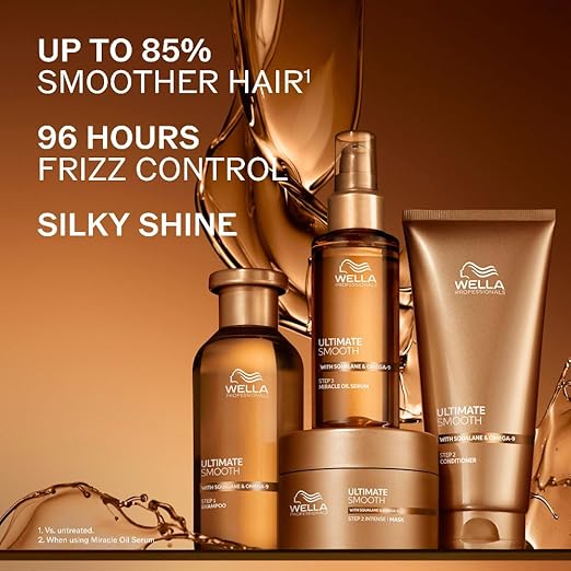 Wella Professionals Ultimate Smooth Shampoo with Squalane and Omega-9 for dry, dull, & frizzy hair | 250ml