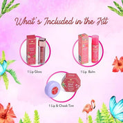 Whimsy Beauty Kids Makeup Kit for Girls | Lip Balm, Lip Gloss & Lip and Cheek Tint Set | Non-Toxic Pretend Play Makeup Kit for Kids & Pre-Teens | Vegan & Cruelty-Free