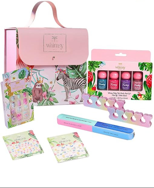 Whimsy Beauty Sweet Shine Nail Kit for Kids & Pre-Teens | Kids Nail Colours with Nourishing Oils | Everyday Nail Care Kit