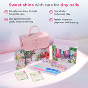 Whimsy Beauty Sweet Shine Nail Kit for Kids & Pre-Teens | Kids Nail Colours with Nourishing Oils | Everyday Nail Care Kit