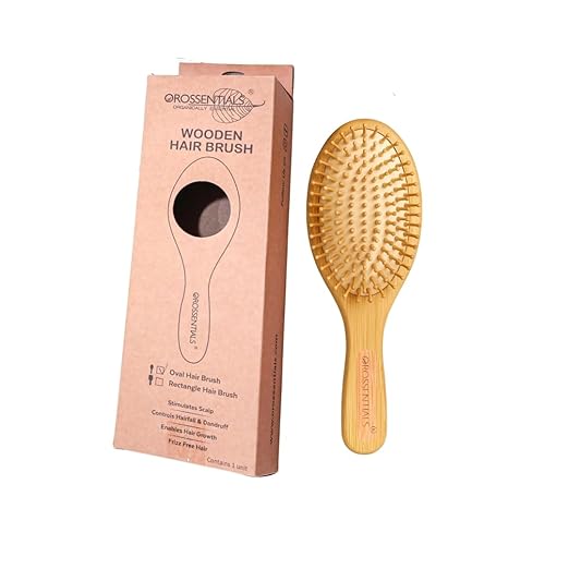Wooden Bristle Paddle Hair Brush For Men and Women Oval Style (Big) | Oval Big Bamboo | Wooden Paddle Hair Brush for Women & Men | Eco-Friendly Anti-Frizz Hairbrush for Smooth & Healthy Hair | | Large for Detangling & Styling
