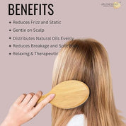 Wooden Bristle Paddle Hair Brush For Men and Women Oval Style (Big) | Oval Big Bamboo | Wooden Paddle Hair Brush for Women & Men | Eco-Friendly Anti-Frizz Hairbrush for Smooth & Healthy Hair | | Large for Detangling & Styling