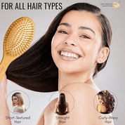 Wooden Bristle Paddle Hair Brush For Men and Women Oval Style (Big) | Oval Big Bamboo | Wooden Paddle Hair Brush for Women & Men | Eco-Friendly Anti-Frizz Hairbrush for Smooth & Healthy Hair | | Large for Detangling & Styling
