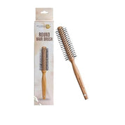 Wooden hair brush for Women & Men Boar Bristle Wooden Paddle hair brush for men women Curly hair Nylon brush for hair growth with flat paddle brush (Nylone Bristles Round, Brown)