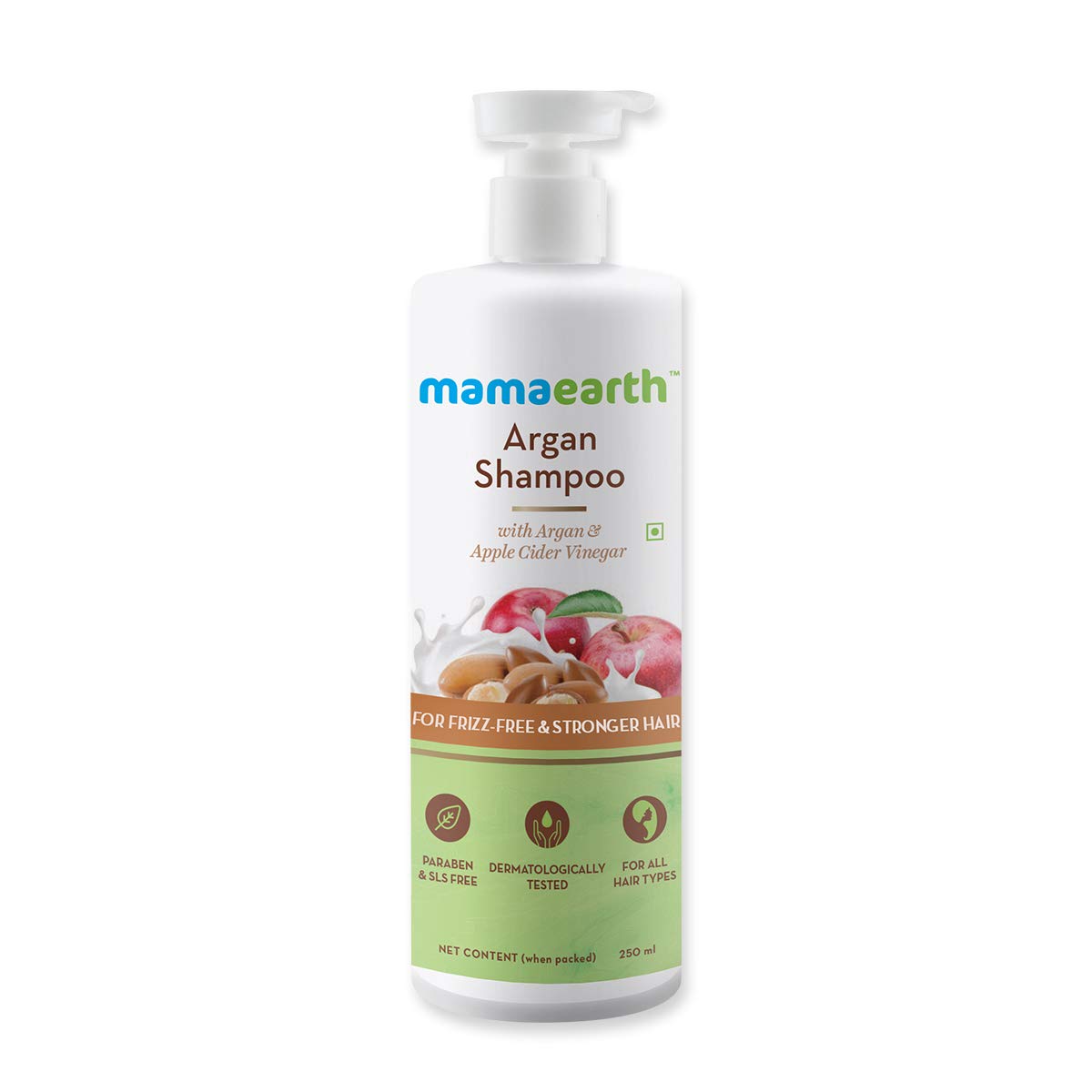 Mamaearth Argan & Apple Cider Vinegar Shampoo For Frizz Free & Strong Hair (250ml)