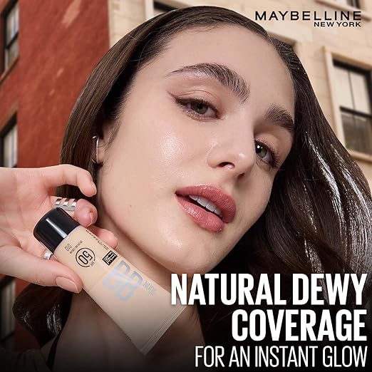 Maybelline New York Fit Me Glow BB Cream, SPF 50 + 24H Hydration With Niacinamide & Hyaluronic Acid, Dewy Finish for Normal to Dry Skin- Shade 45, 25ml