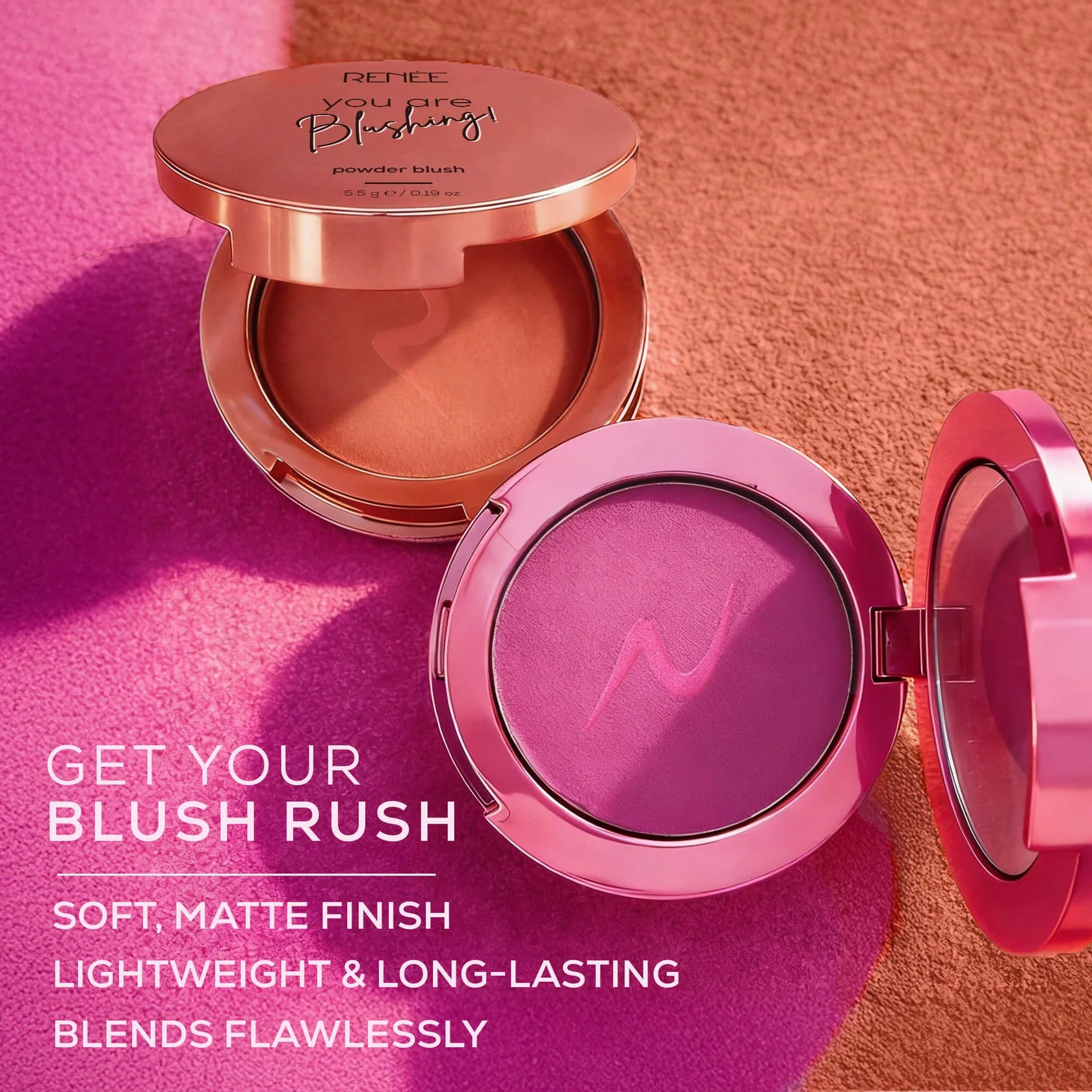 RENEE You Are Blushing Powder Blush With Matte Finish, 5.5 g