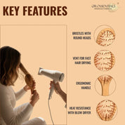 OROSSENTIALS Bamboo Bristles Vent Hair Brush ORO-049