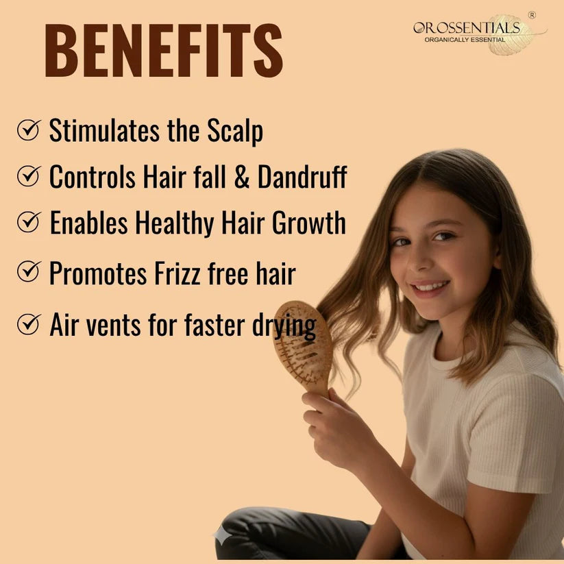 OROSSENTIALS Bamboo Bristles Vent Hair Brush ORO-049