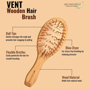 OROSSENTIALS Bamboo Bristles Vent Hair Brush ORO-049