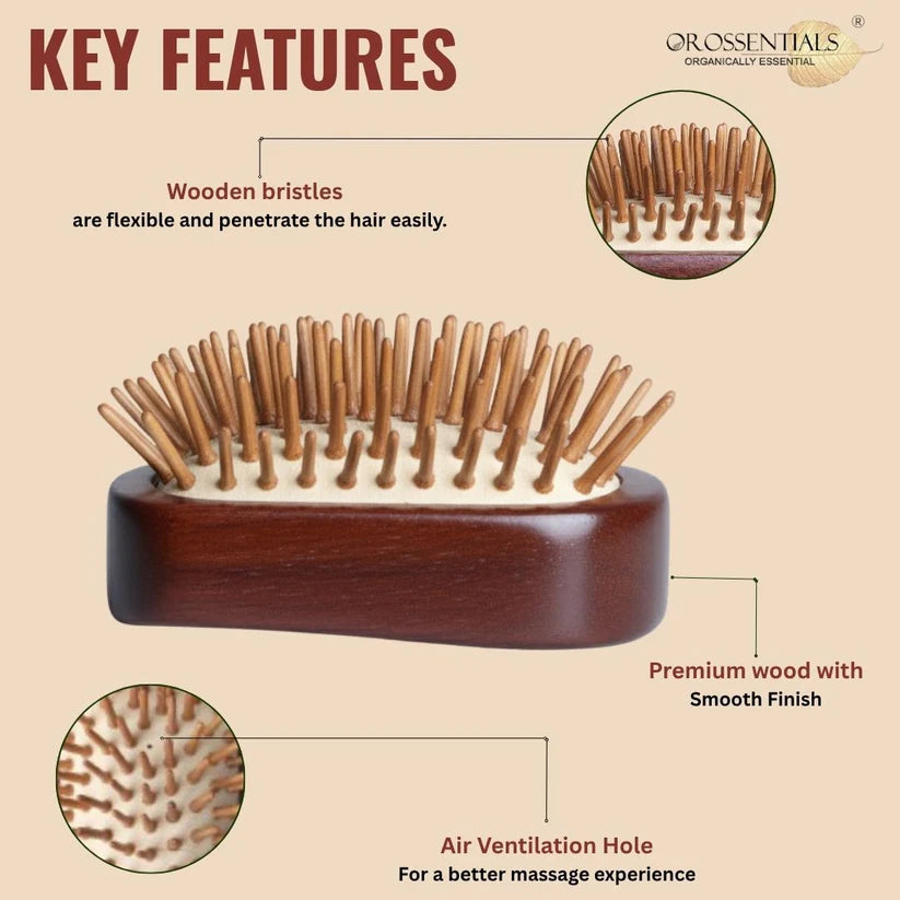 OROSSENTIALS Bamboo Bristles Pemium Hair Brush Without Handle ORO-052