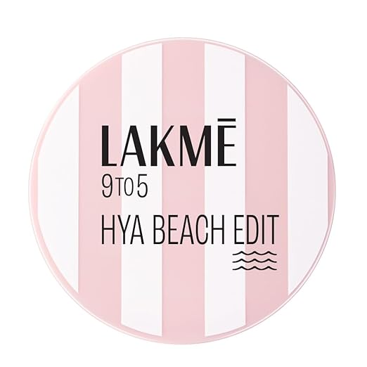 Lakme 9to5 Hya Matte, Beach Edit Cushion Foundation, W120-Warm Creme, Matte Finish, Buildable Coverage, SPF 40