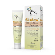 Fixderma Shadow Tinted Sunscreen Medium SPF 50 PA+++ | 1% Hyaluronic Acid & Vitamin E | Brightens & Nourishes the Skin | UVA & UVB Protection | Lightweight | No White Cast | For All Skin Types - 30gm