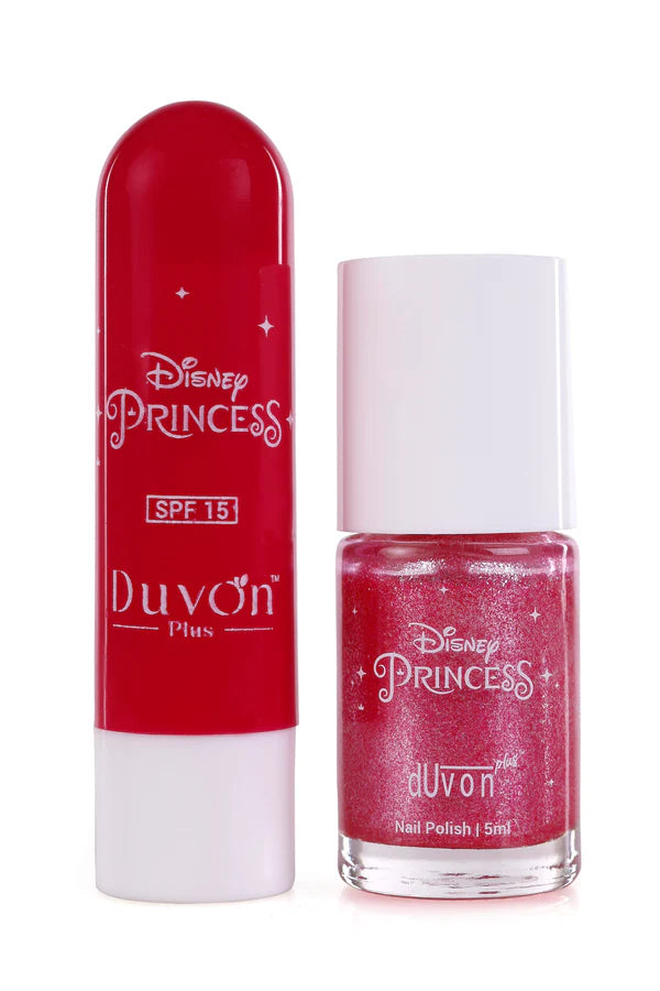 Duvon Plus Disney Princess Lip Balm & Nail Polish | Royal Glam Duo