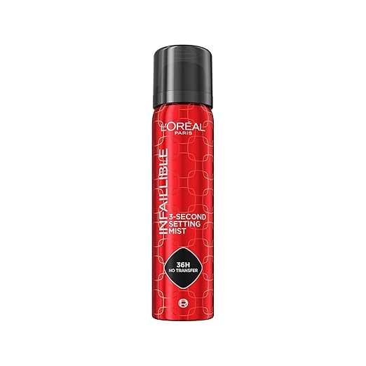 L'Oreal Paris Infaillible 3-Second Setting Mist, Transfer-proof & Waterproof Setting Spray, Quick drying, 75ml