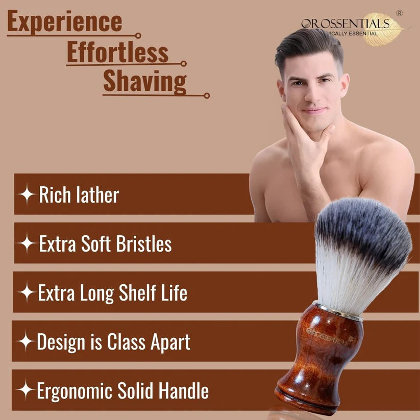 OROSSENTIALS Wooden Shaving Brush For Men