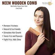 neem wooden comb || neem tail comb || natural neem wood tail comb for styling || neem wooden hair comb with tail handle