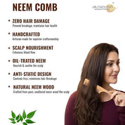 neem wooden comb || neem tail comb || natural neem wood tail comb for styling || neem wooden hair comb with tail handle