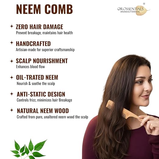 neem wooden comb || neem tail comb || natural neem wood tail comb for styling || neem wooden hair comb with tail handle