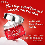 olay eye cream | Reduces Dark Circle, Wrinkles and Puffiness | With Peptides and Niacinamide | Normal, Oily, Dry & Combination Skin l Paraben & Sulphate free | 15ml (Collagen Peptide 24)