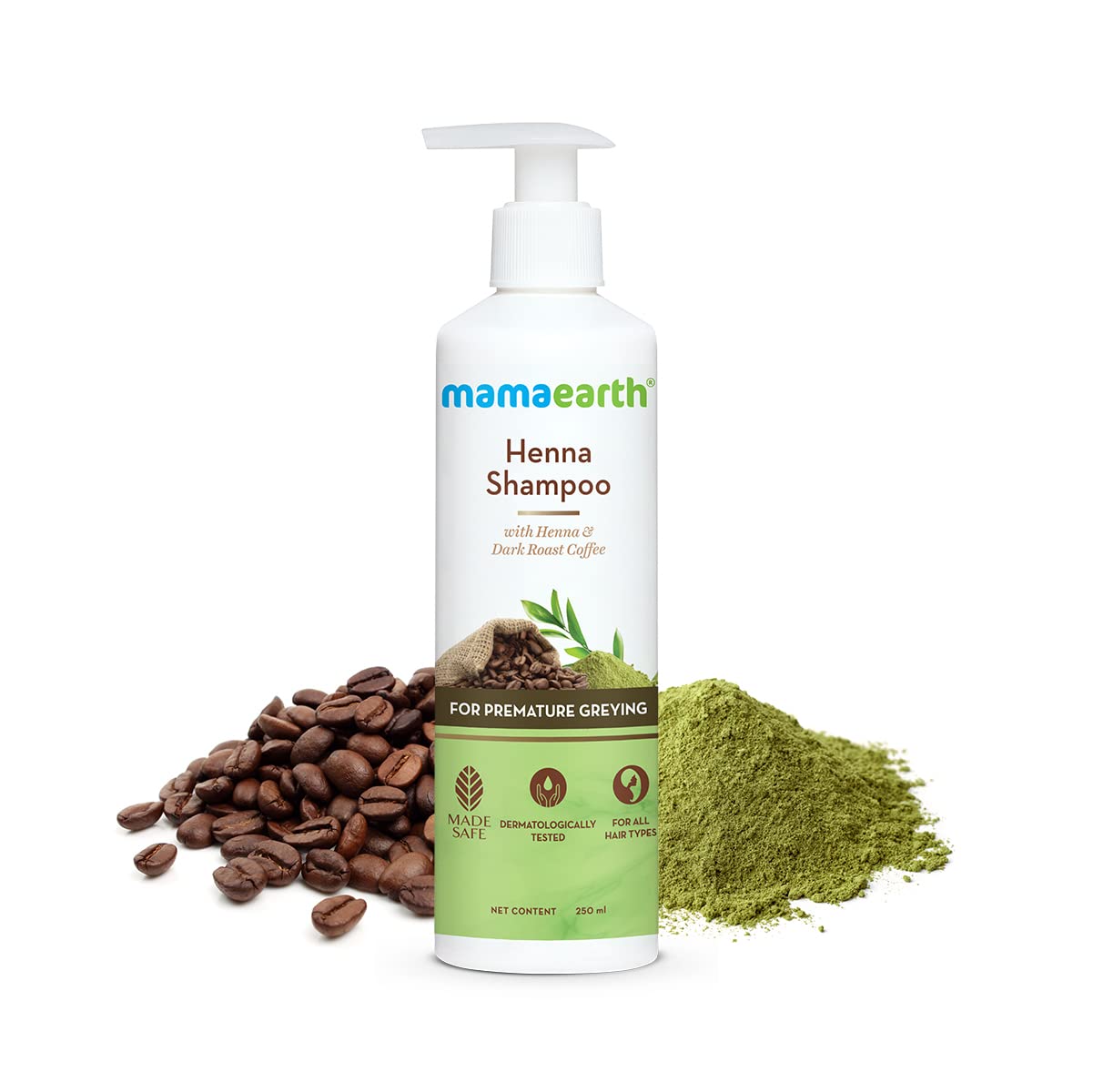 Mamaearth Henna Shampoo with Henna and Deep Roast Coffee for Premature Greying – 250 ml