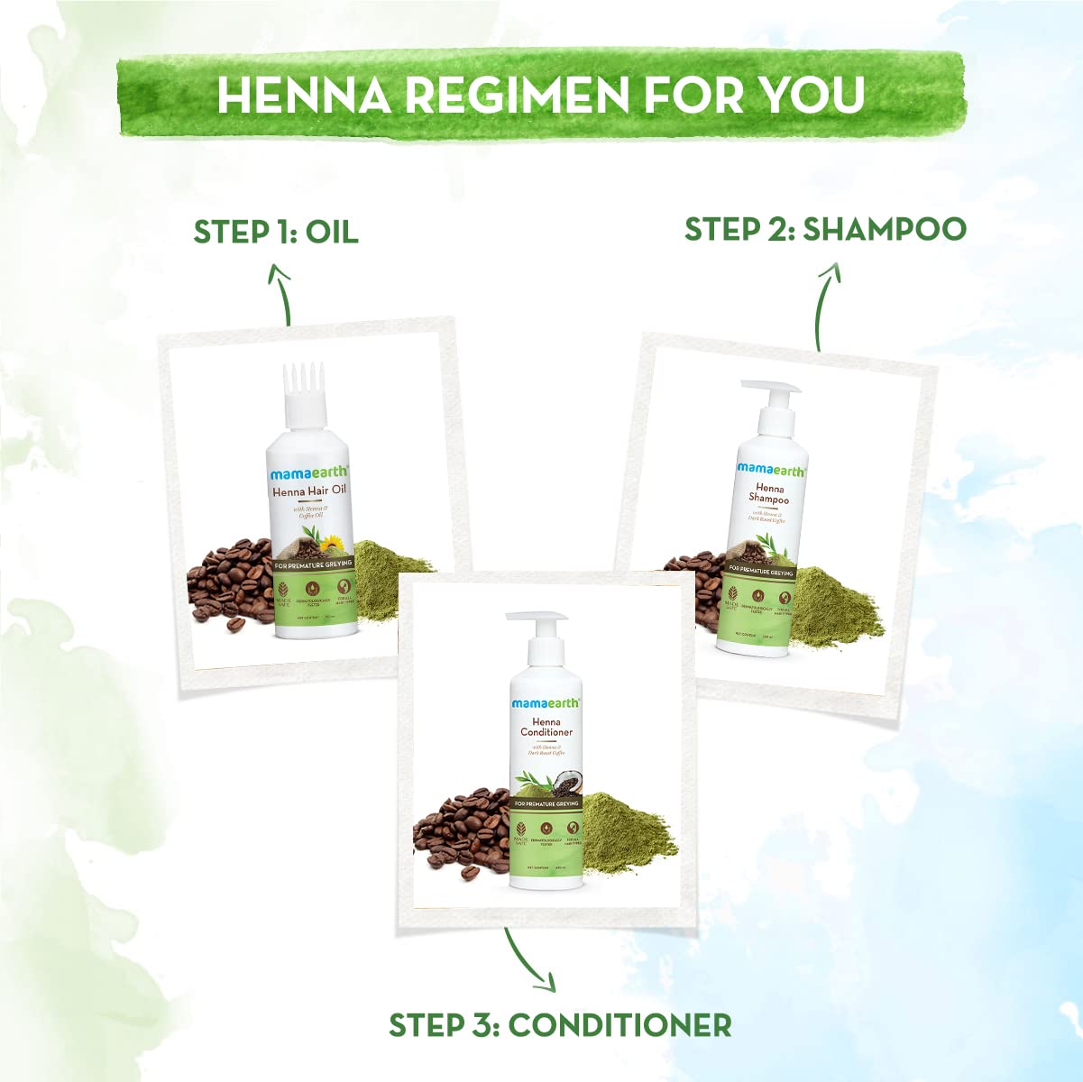 Mamaearth Henna Shampoo with Henna and Deep Roast Coffee for Premature Greying – 250 ml