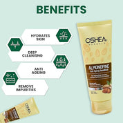 Oshea Herbals Almondfine Anti Agining Gel Face Wash For All Skin Types | Deep Cleansing & Hydrates Skin with Almond Oil & Vitamin E 100gm