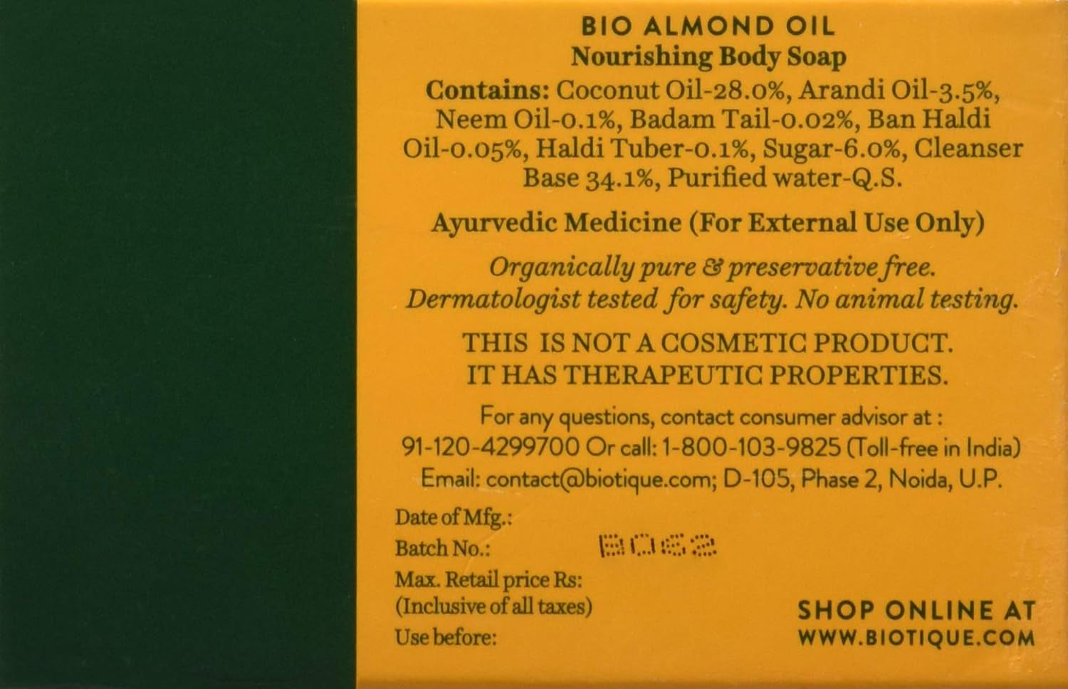 BIOTIQUE Baby Almond Nourishing Soap,75g