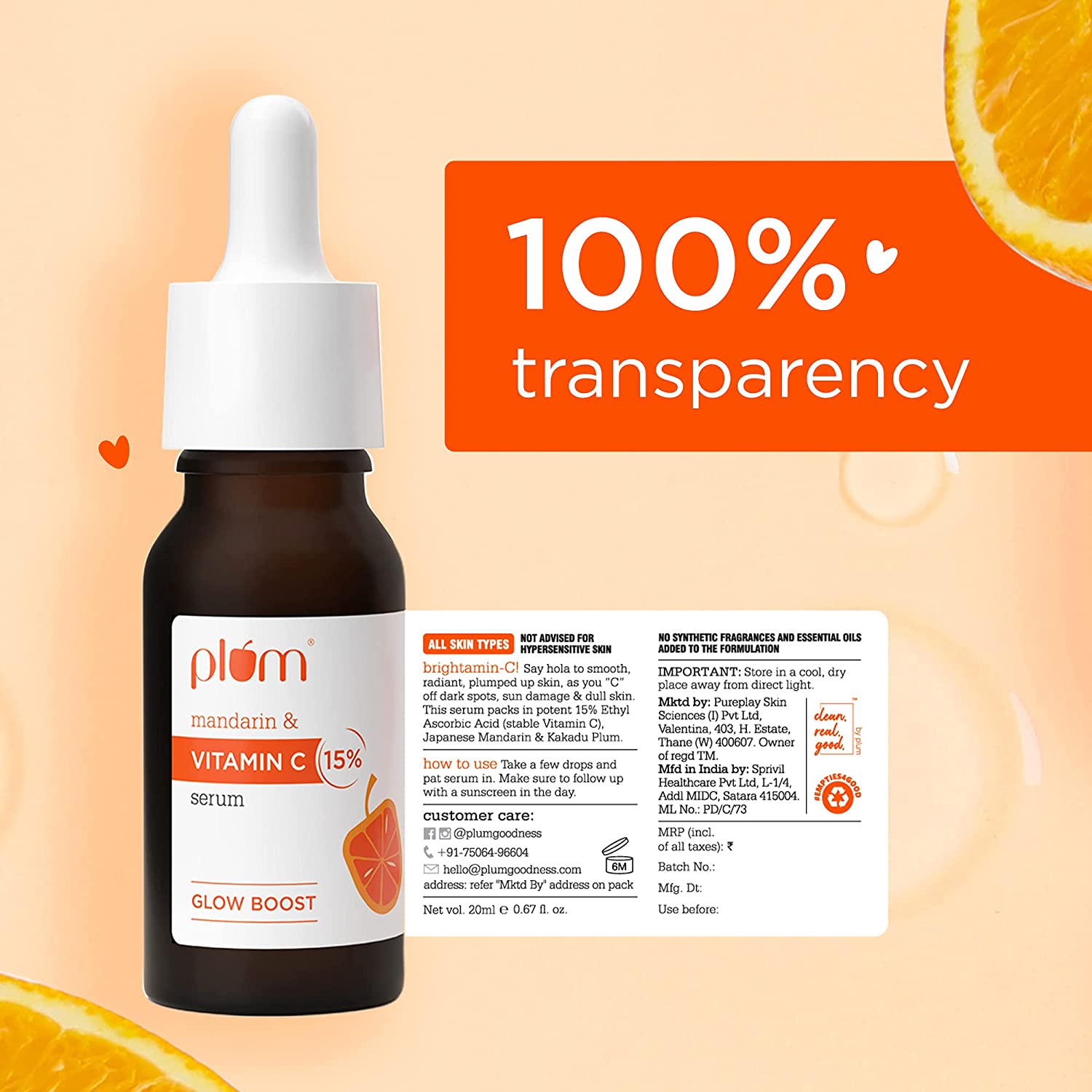 Plum 15% Mandarin & Vitamin C Serum Glow Boost