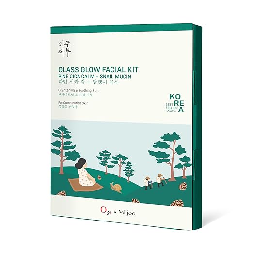 O3+ Mijoo Korea Glass Glow Facial Kit with Pine Cica & Snail Mucin